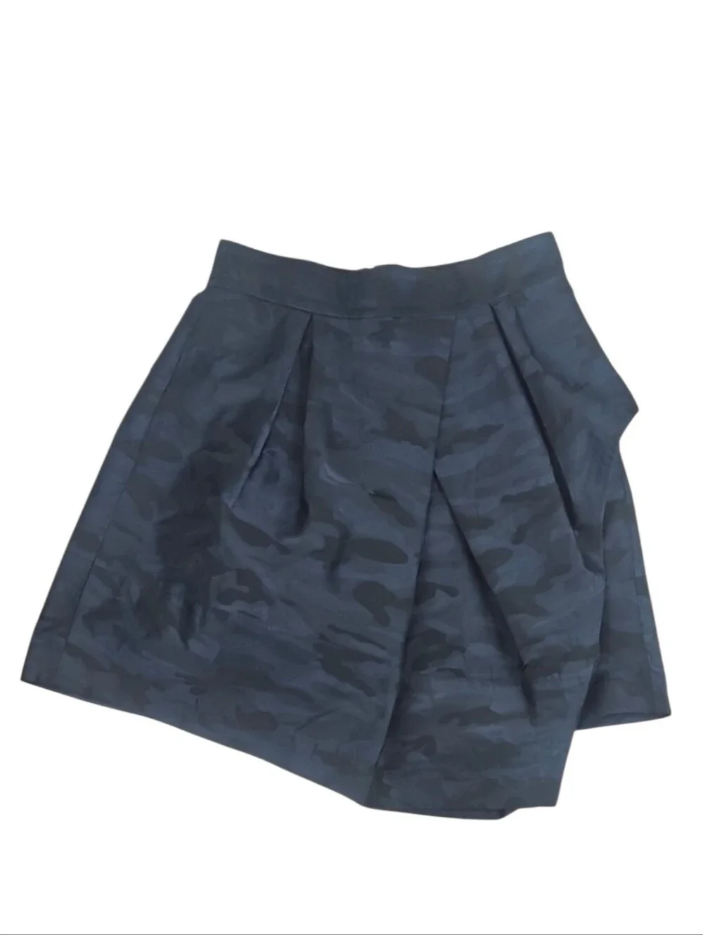 Women's Camo Dark Navy Black Camouflage Mini Skirt Punk Skater Glam Mini Satin 4
